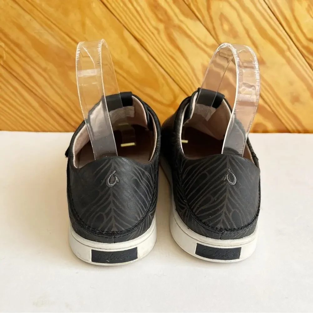 OluKai Pehuea Loupili Sneakers Leather Black